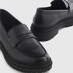Quince Black Leather Loafers